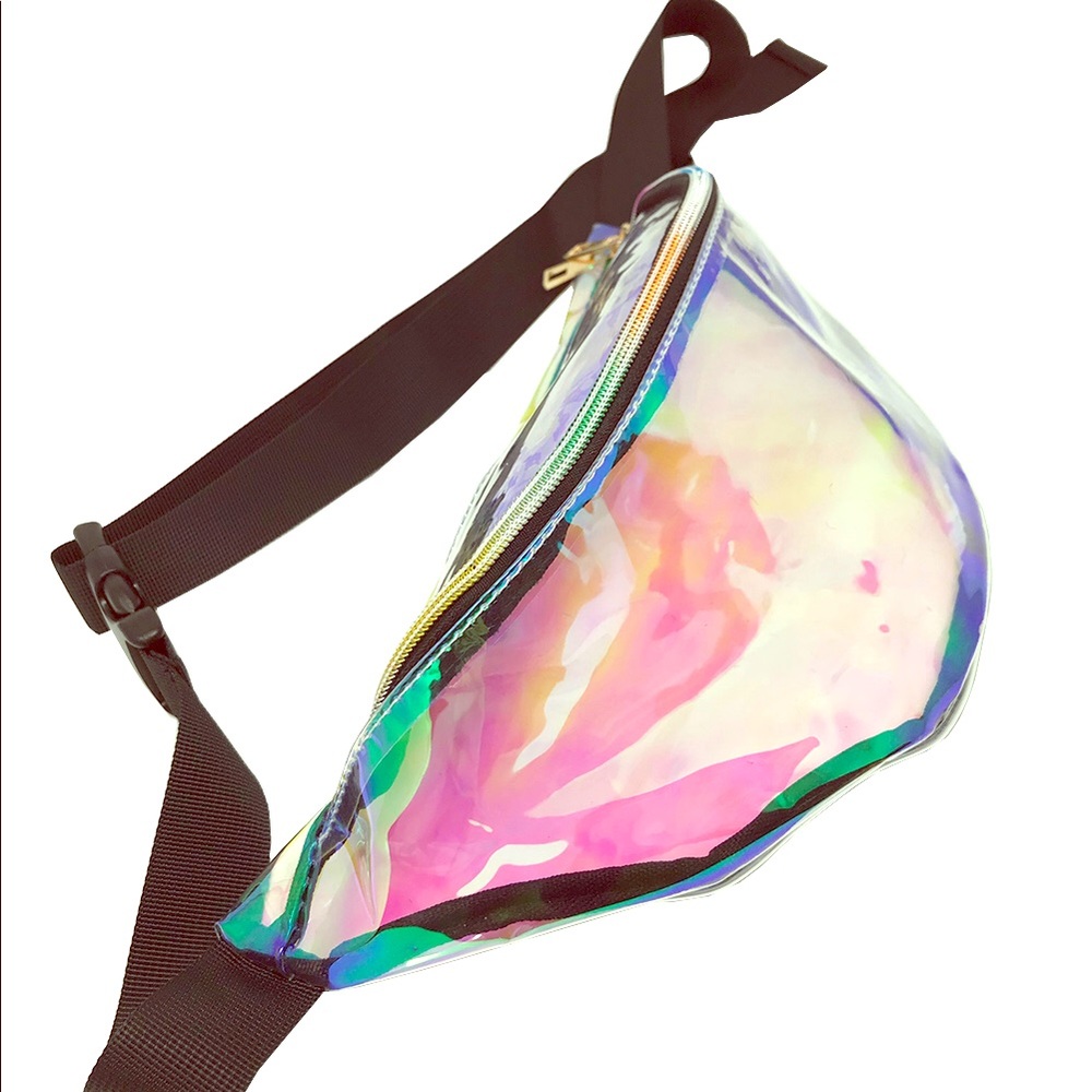 Fanny Pack Polyurethane Mini Bag w Rainbow Shine
